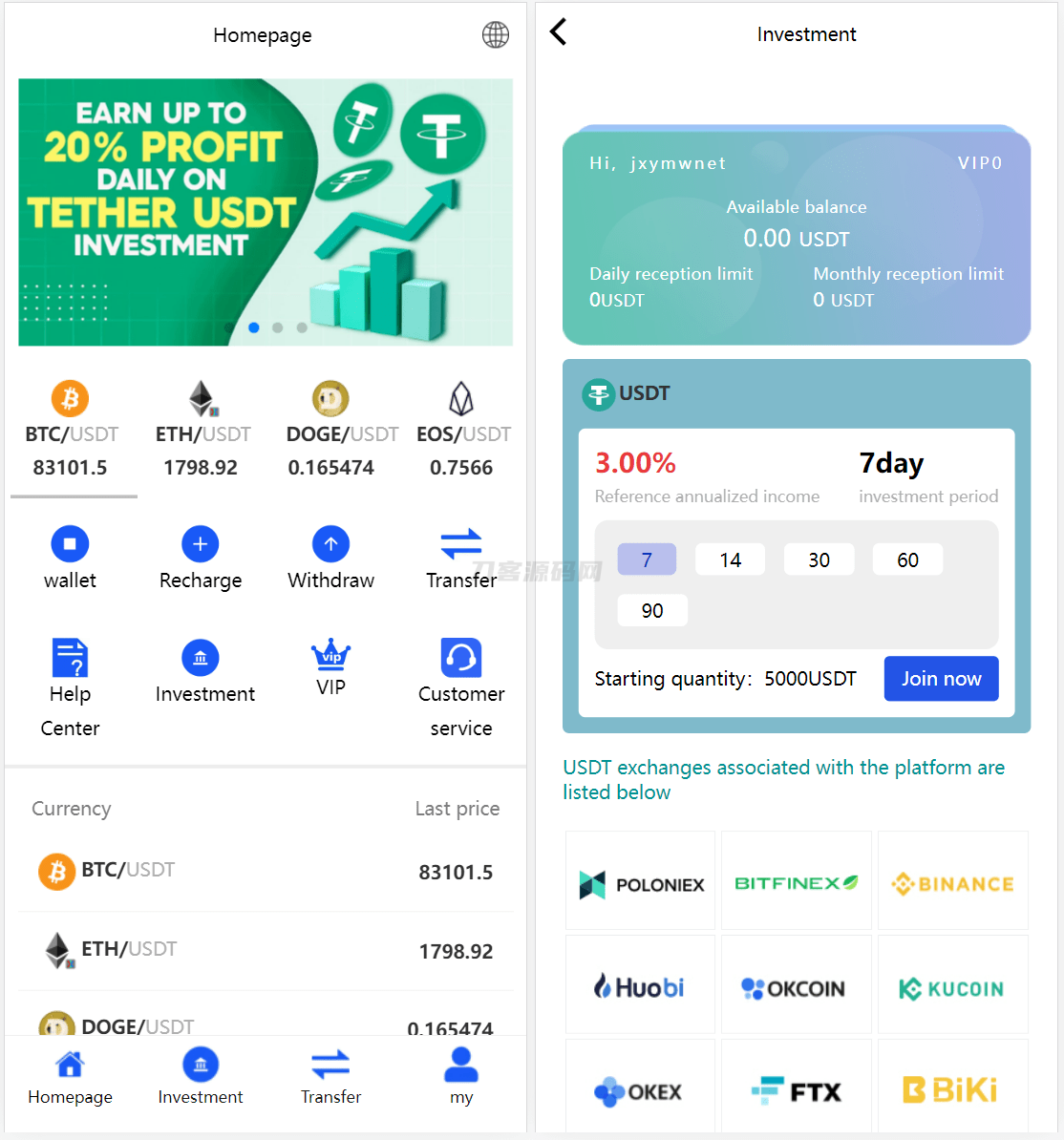 多国语言版_USDT虚拟币投资理财系统源码/海外区块链投资理财源码