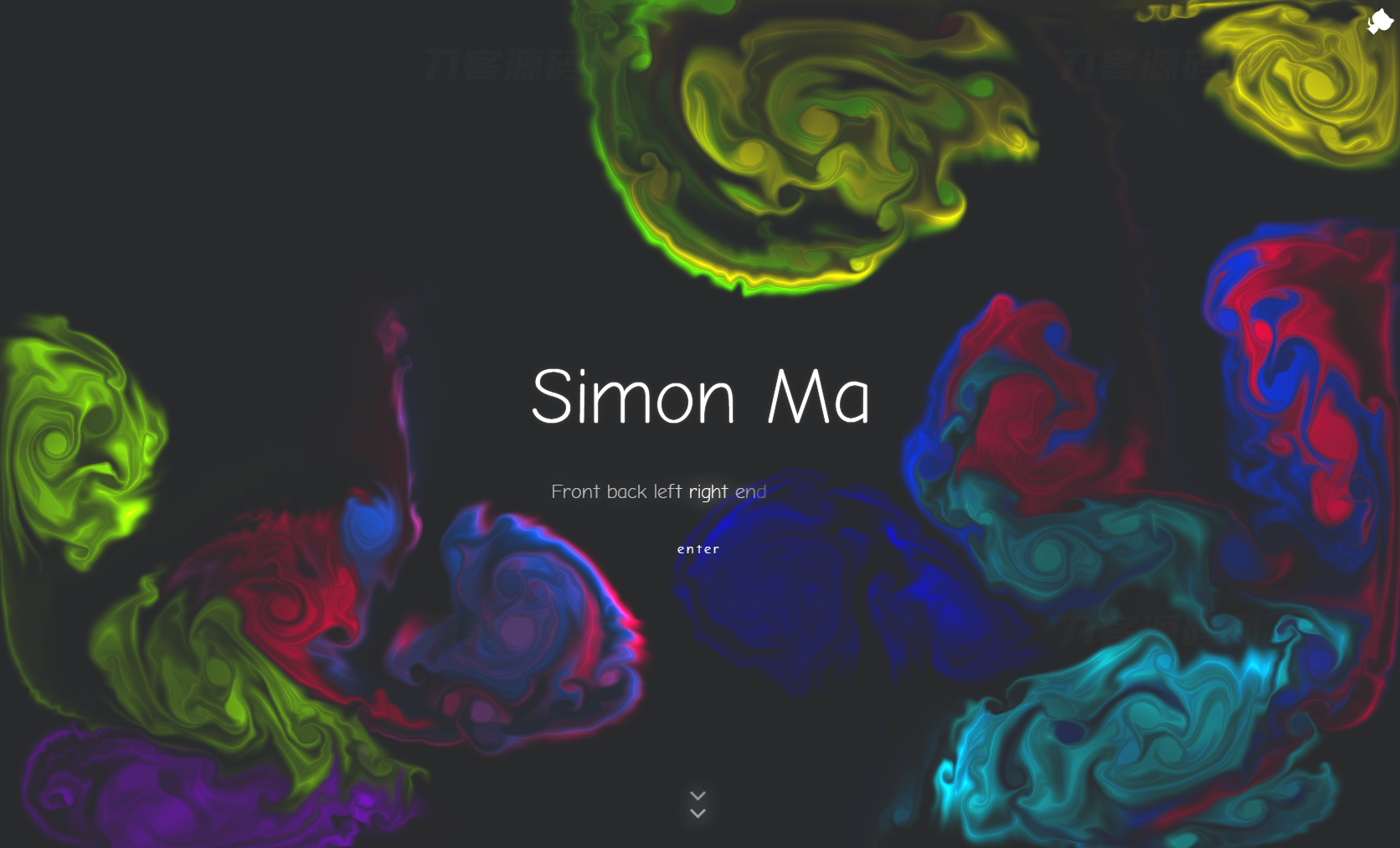 炫彩流光下拉翻页引导页源码