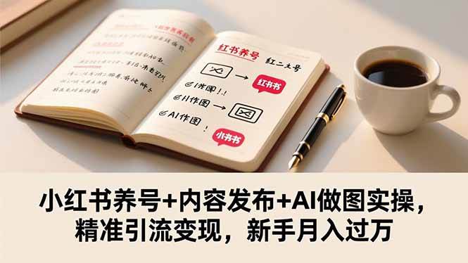 （16498期）小红书养号+内容发布+AI做图实操，精准引流变现，新手月入过万