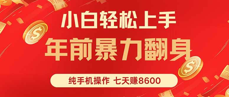 （16080期）七天狂赚8600，小白纯手机操作，日入1000+