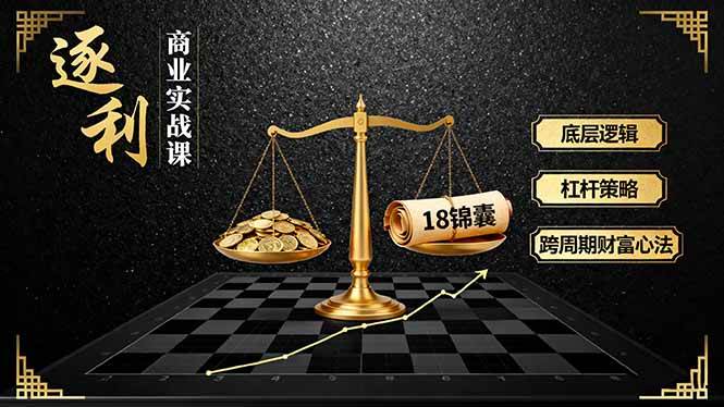 （16046期）《逐 利》商业实战课，底层逻辑、杠杆策略、18锦囊，跨周期财富心法
