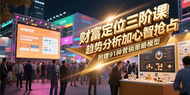 （15219期）财富定位三阶课，趋势分析加心智抢占，附赠91种营销策略模型