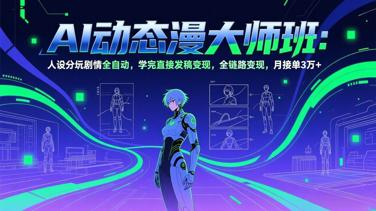 （17402期）AI动态漫剧大师班：人设分镜剧情全自动，学完直接发稿变现，全链路变现，月接单3万+