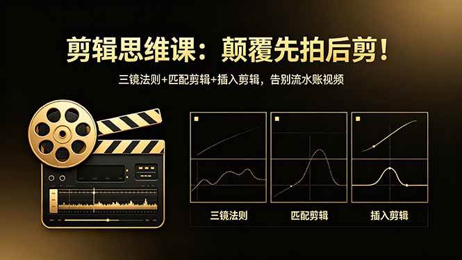 （18285期）剪辑思维课：颠覆先拍后剪！三镜法则+匹配剪辑+插入剪辑，告别流水账视频