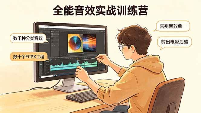 （18287期）全能音效实战训练营：数千种分类音效+数十个FCPX工程，告别音效单一，剪出电影质感